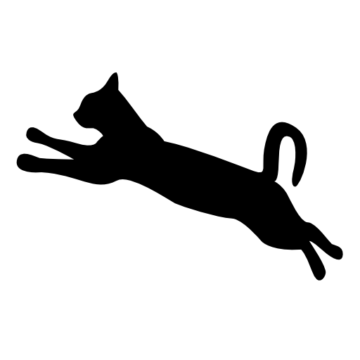 Jumping cat silhouette