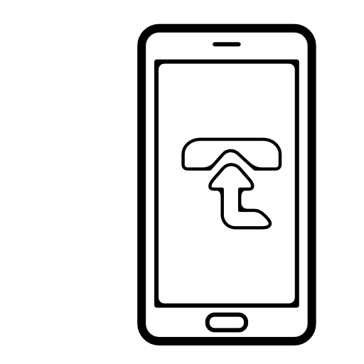 Upload symbol on phone screen