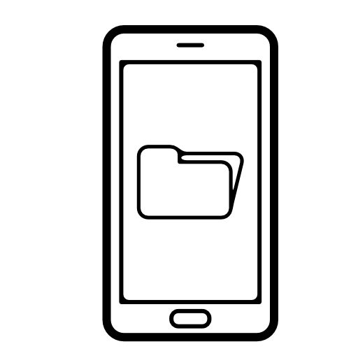 Folder symbol on phone screen