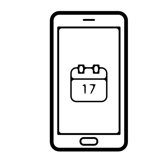 Calendar symbol on phone screen