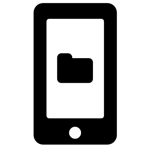 Folder symbol on phone screen