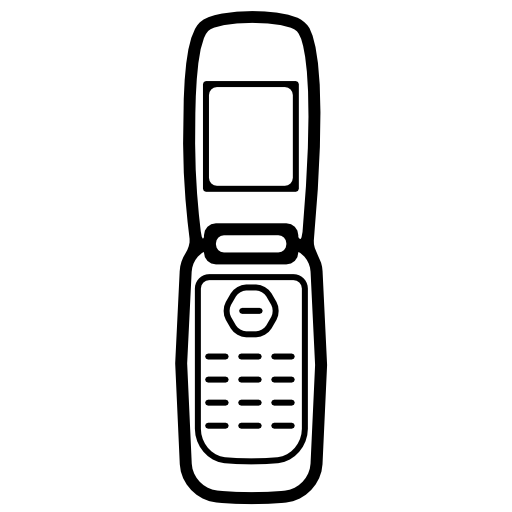 Mobile phone model with opened cover outline