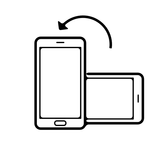 Mobile phone symbol in vertical and horizontal