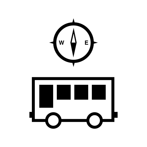 Bus side view with a clock