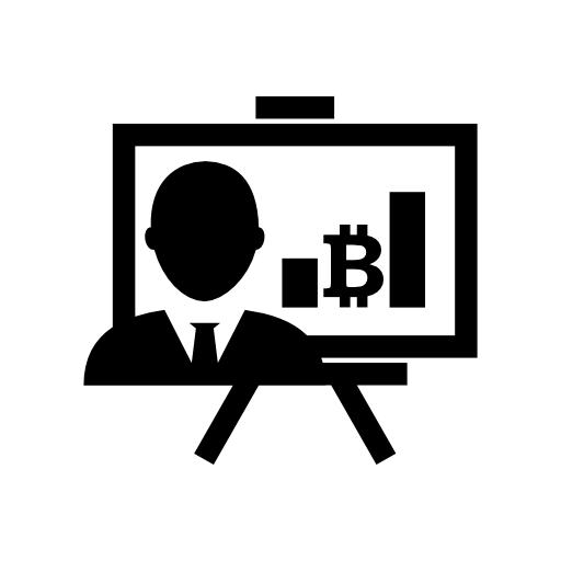 Bitcoin presentation with graphs and reporter