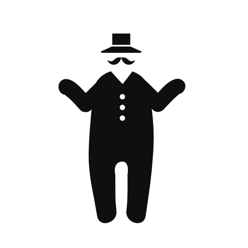 Standing frontal elegant fat man in a suit