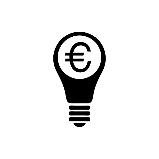 Euro coin in a light bulb