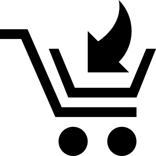 Shopping cart with an arrow