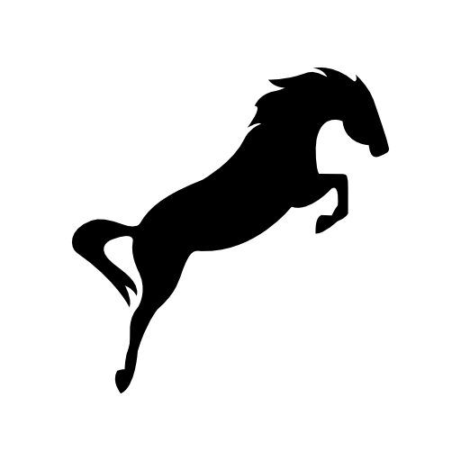 Horse black silhouette in elegant jump
