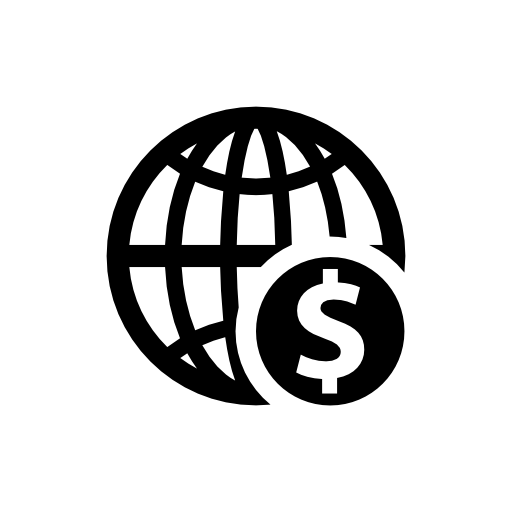 Globe sphere graph with dollar sign