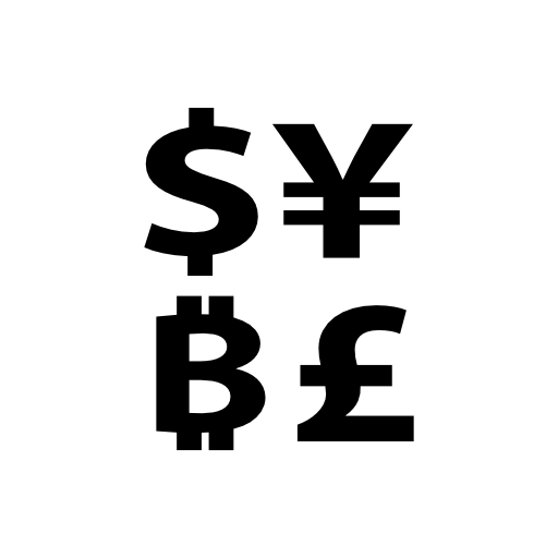 Bitcoin currency symbol with dollar yens and pounds signs