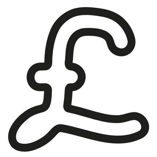 Pound hand drawn currency symbol outline