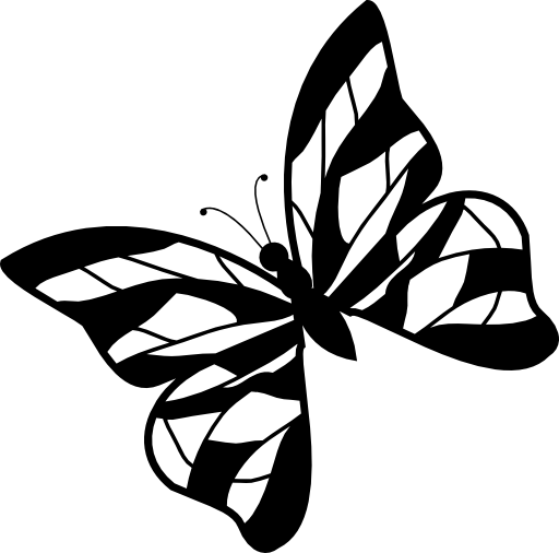 Butterfly design with stripes