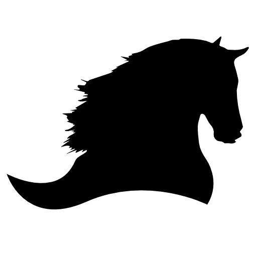 Horse silhouette side view to the right