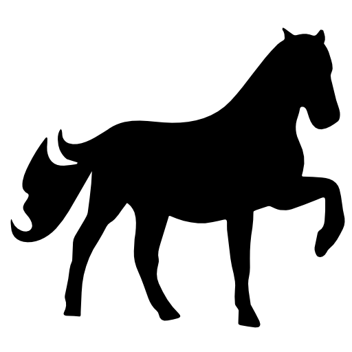 Horse raising one foot silhouette