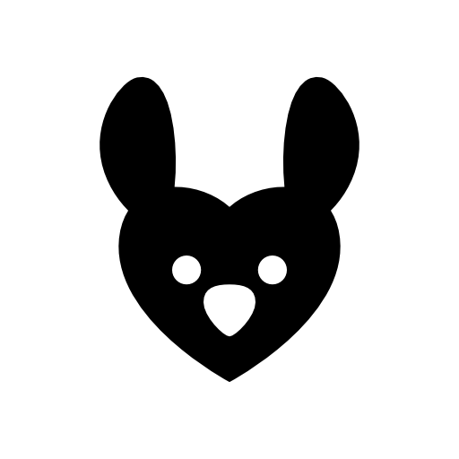 Rabbit with a heart shaped face