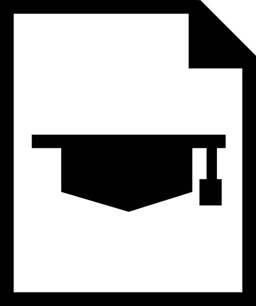Graduate cap on a paper sheet