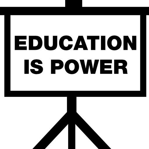 Education is power words on whiteboard