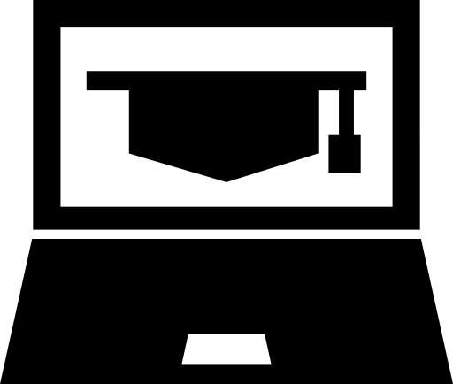 Computer with graduate cap on screen