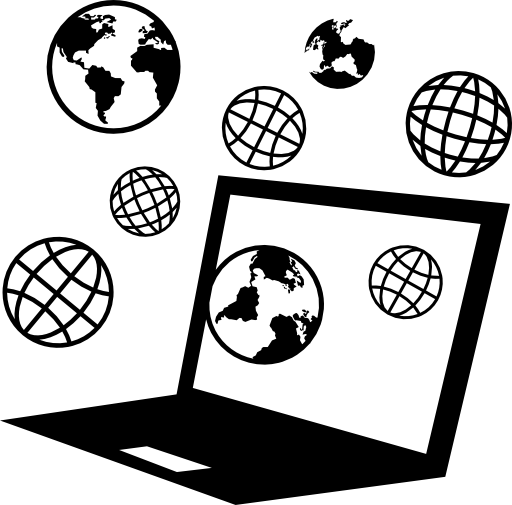Computer and Earth spheres