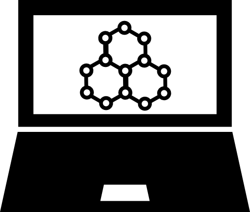 Science symbols on computer screen