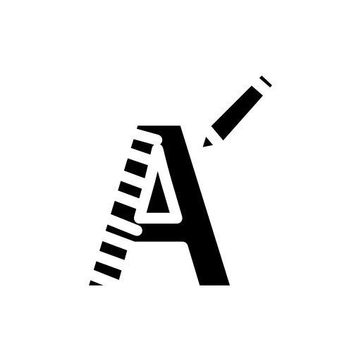 Letter A and pen