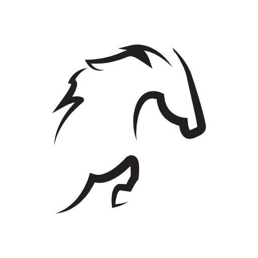 Horse with hair outline in jump pose