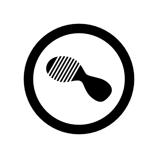 Female shoe print on a circular outline