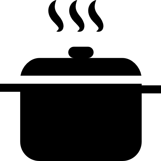 Hot soup in a pot