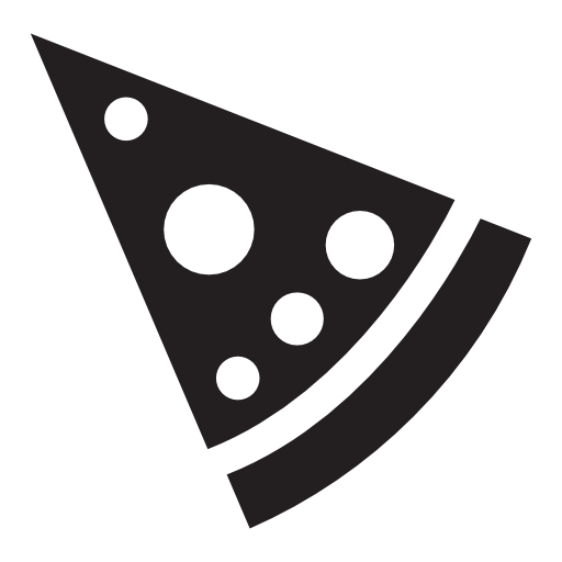 Pizza slice with round toppings