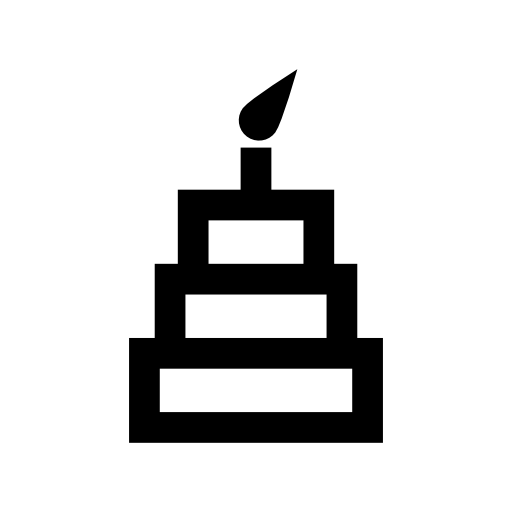 Three levels cake with a candle on top