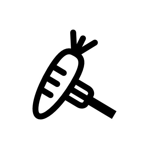 Fork with a carrot outline