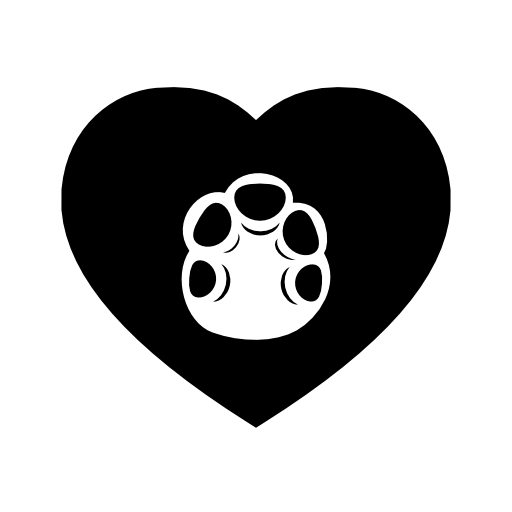 Hippopotamus footprint on a heart shape