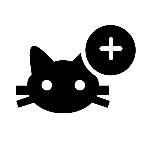 Cat face with plus sign