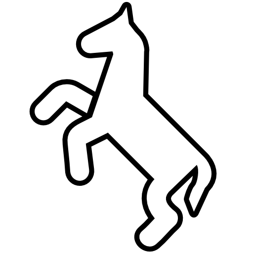 Horse outline raising front feet side view