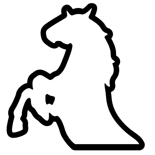 Horse raising feet outline variant