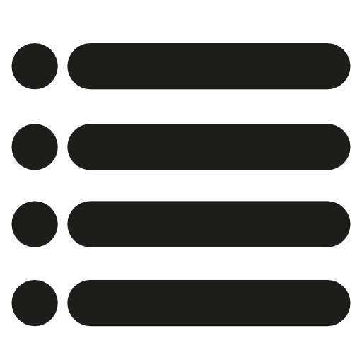 Menu interface symbol of four horizontal lines with dots