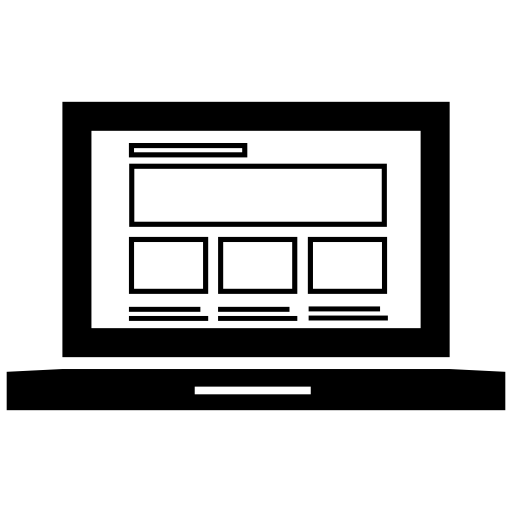 Responsive webpage on laptop monitor screen