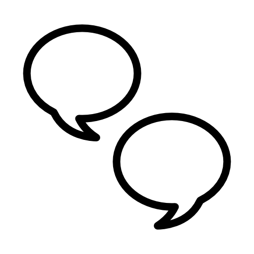 Couple chat messages in rounded speech bubbles