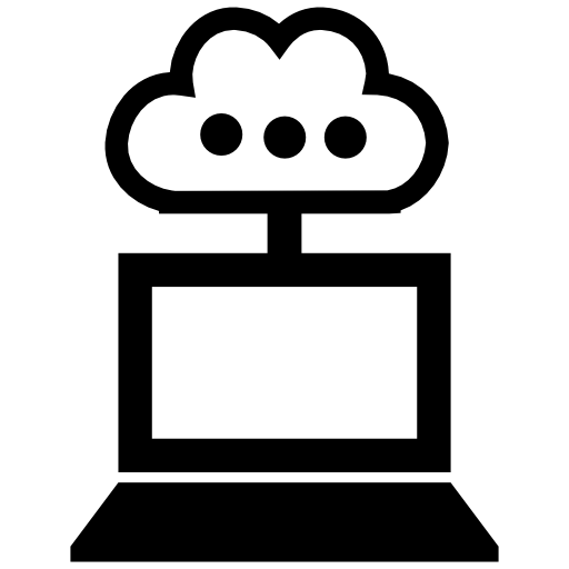 Computer cloud connection interface symbol
