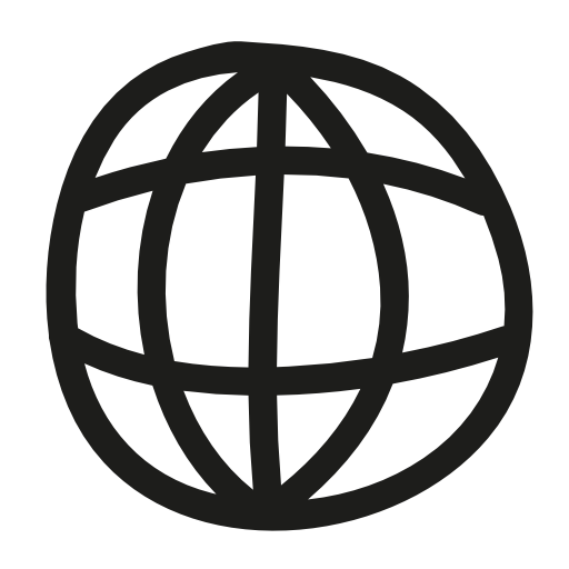 World grid hand drawn symbol