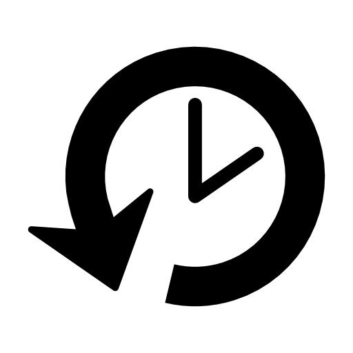 Clock back with circular arrow