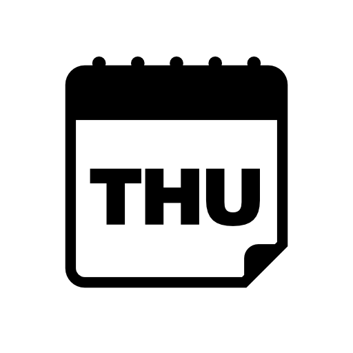 Thursday calendar daily page interface symbol