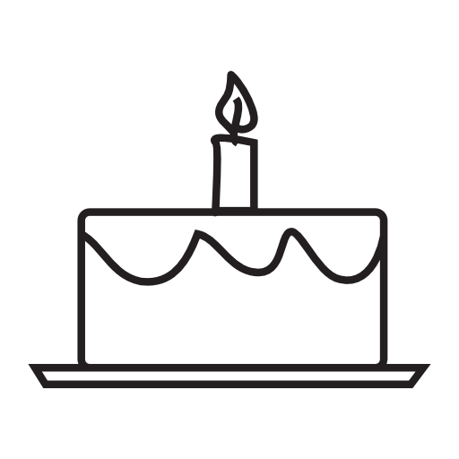 Cake, birthday, IOS 7 interface symbol