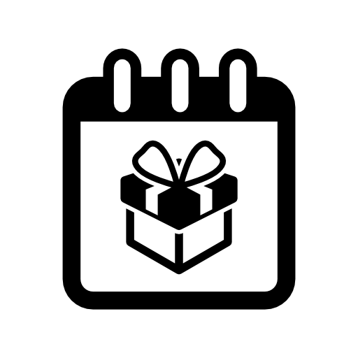 Birthday giftbox on reminder calendar page
